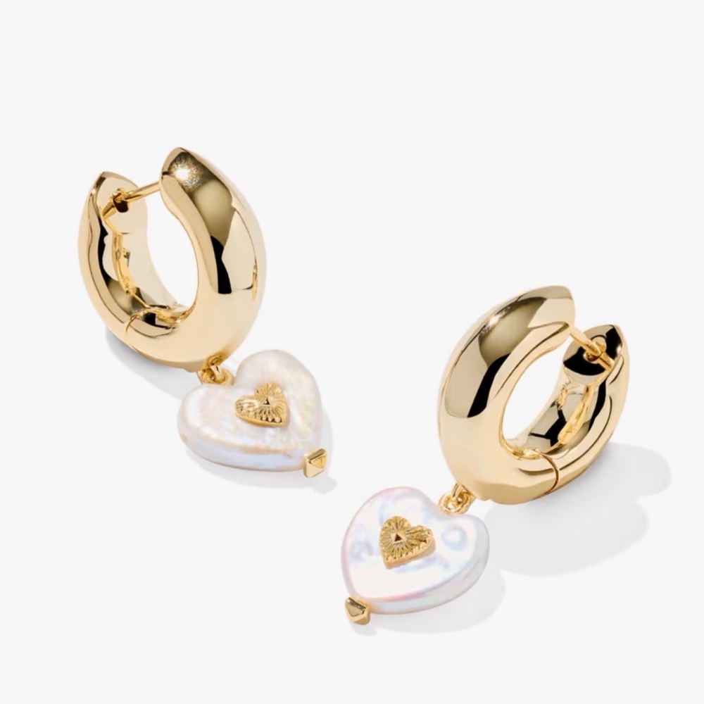 Kendra Scott LoveShackFancy Sasha Heart in Gold Huggies